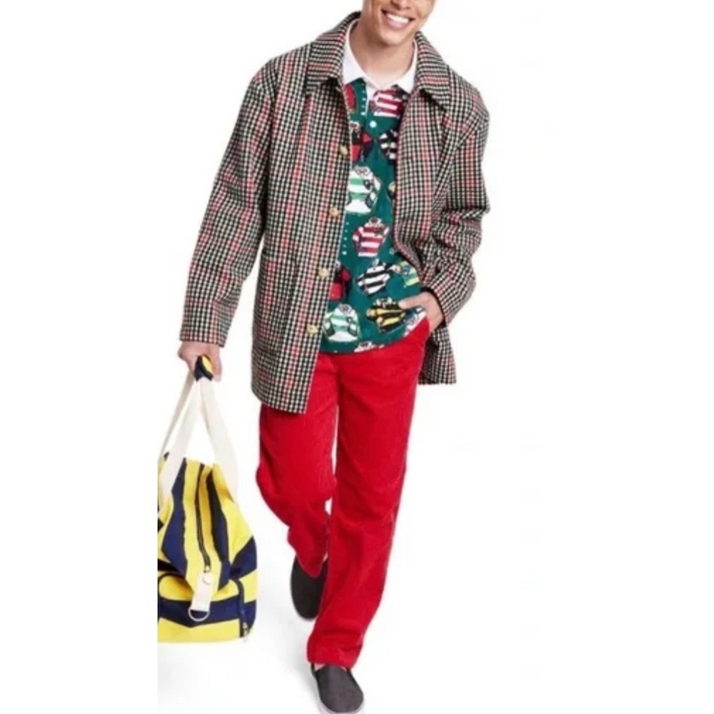 Rowing Blazers x Target Mens XXL Plaid Wool Blend Chore Coat Red Black Check